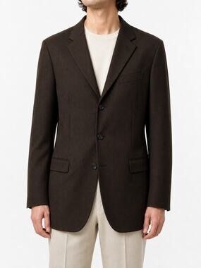 Oscar de la Renta Profile Brown Pinstripe Wool Cashmere Sport Coat Blazer 42Long